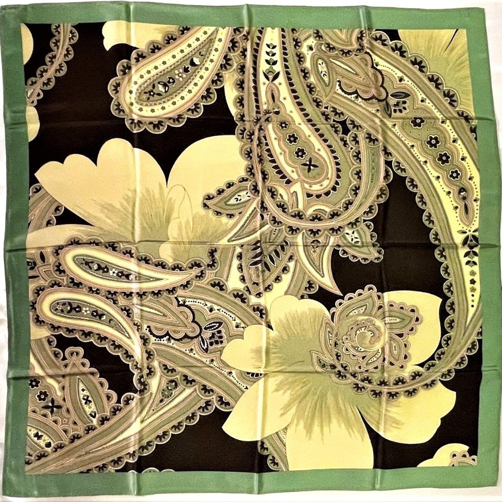 Ann Taylor silk 100% green paisley scarf